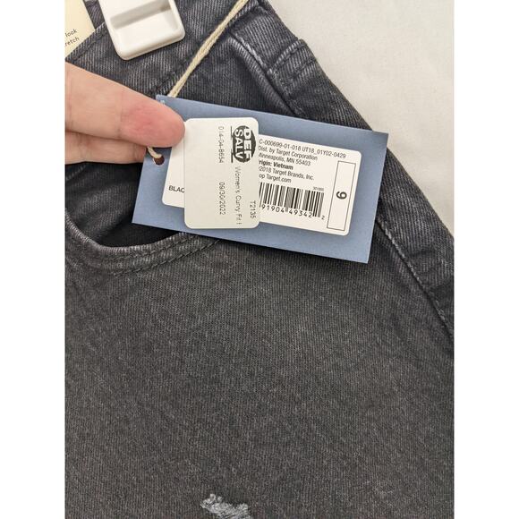 Universal Thread Curvy Jeans 6 Black Vintage Stretch Straight Leg Denim Cropped - Picture 4 of 13